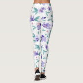 Leggings Lavande violet fleurs mignonnes motif (Dos)