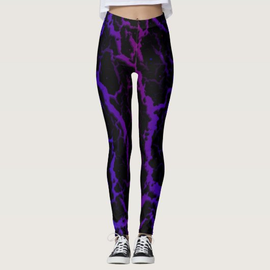 Leggings Lave de l'espace fissuré - bleu/pourpre (Devant)