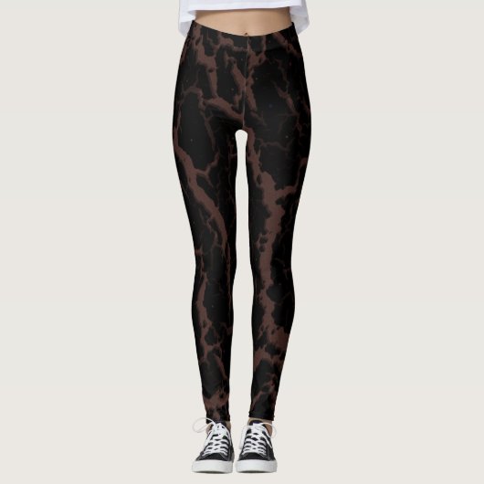 Leggings Lave de l'espace fissuré - Brown (Devant)