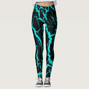 Leggings Lave de l'espace fissuré - Cyan