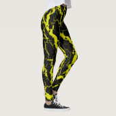 Leggings Lave de l'espace fissuré - Jaune (Droite)