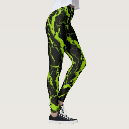 Leggings Lave de l'espace fissuré - Lime (Droite)