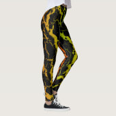 Leggings Lave spatiale fissurée - Orange/Lime (Droite)