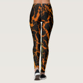 Leggings Lave spatiale fissurée - Orange/Lime (Dos)