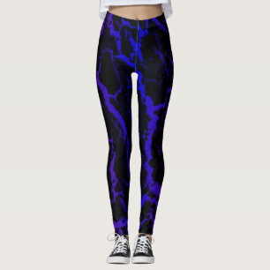 Leggings Lave spatiale fissurée - Violet/Bleu