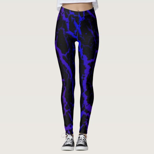 Leggings Lave spatiale fissurée - Violet/Bleu (Devant)