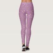 Leggings Lavender Pink Gold Raindrop Modern tendance Yoga (Dos)