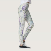 Leggings Lavender Purple Cream Romantic Floral (Droite)