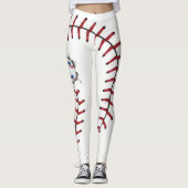 Leggings Le base-ball pique la saison (Devant)