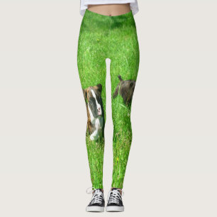 Leggings Le boxeur poursuit les guêtres vertes d'art