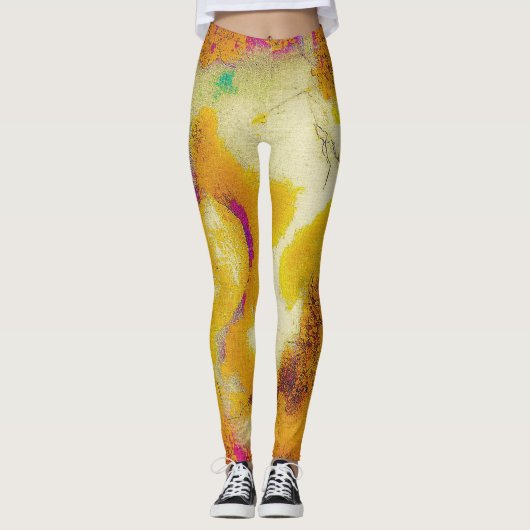 Leggings Le calcaire dans la moutarde (Devant)