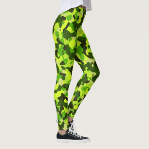 Leggings Le camouflage vert de Neon Motif Gym Yoga