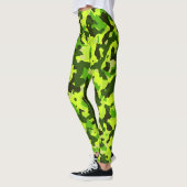 Leggings Le camouflage vert de Neon Motif Gym Yoga (Gauche)