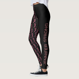 Leggings Le cancer du sein : un ruban rose fort