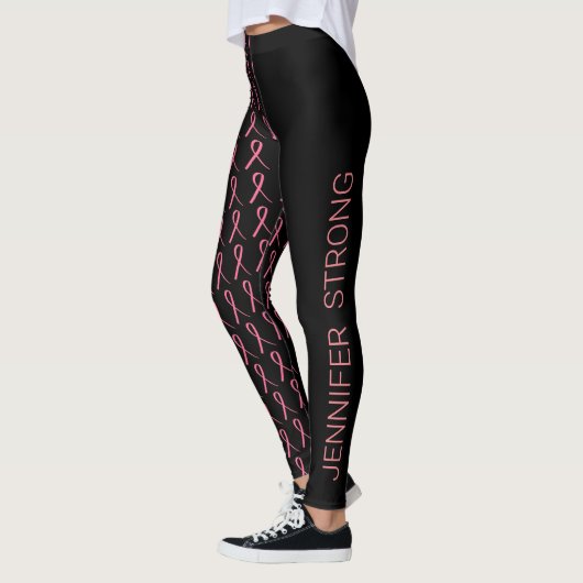 Leggings Le cancer du sein : un ruban rose fort (Gauche)