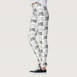 Leggings Le chat mignon fait face aux amoureux de les chats<br><div class="desc">Visages doux de chat aux nuances du gris sur les guêtres modelées.</div>