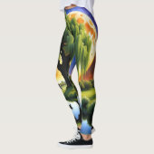 Leggings Le cheval Gypsy Vanner se tient sous un arbre saul (Gauche)