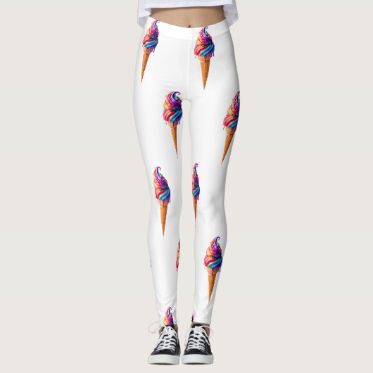Leggings Le cône de glace classique de SlipperyJoe's vibran (Devant)