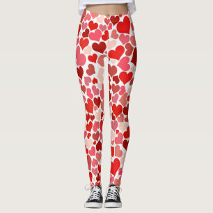Leggings Le confort des femmes roses rouges dans les coeurs