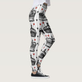 Leggings Le cru couronne le motif de rayures de coeurs (Droite)