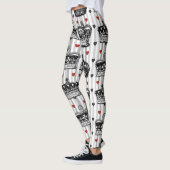 Leggings Le cru couronne le motif de rayures de coeurs (Gauche)