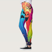 Leggings Le design de la fête d'Halloween de Neon Ghosts (Gauche)