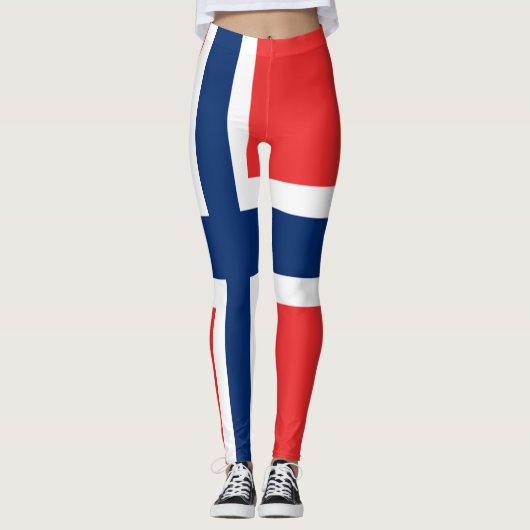 Leggings Le drapeau de la Norvège sur toute sa surface (Devant)
