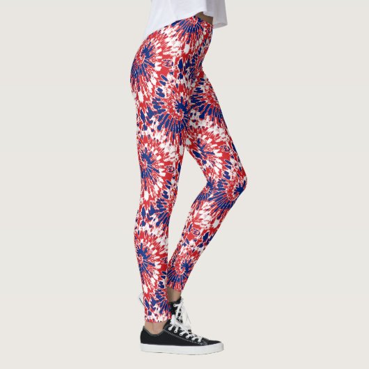 Leggings Le feu d'artifice bleu blanc rouge audacieux (Droite)