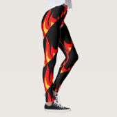 Leggings Le feu rouge chaud flambe des guêtres de gymnase (Droite)