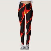Leggings Le feu rouge chaud flambe des guêtres de gymnase (Devant)