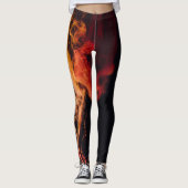 Leggings Le feu sur les Leggins noirs (Devant)
