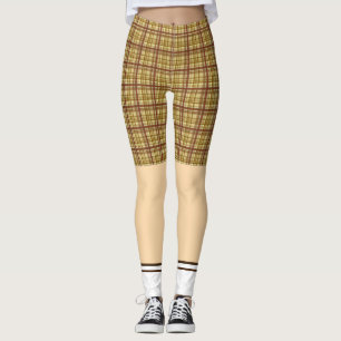 Leggings Le golf drôle court-circuite le motif de plaid de
