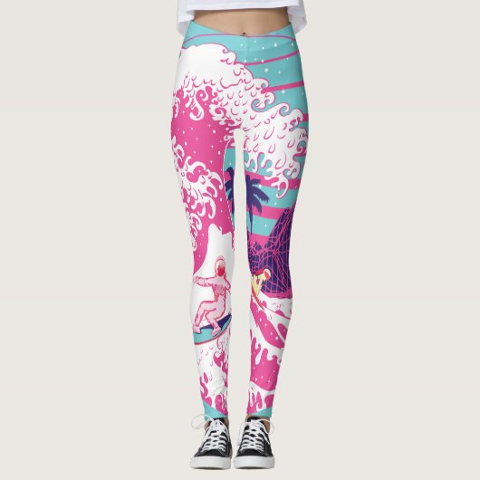Leggings Le grand surf rose (Devant)