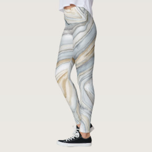Leggings Le gris a marbré la conception abstraite