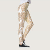 Leggings Le Mandala Motif Yoga en or et blanc (Droite)