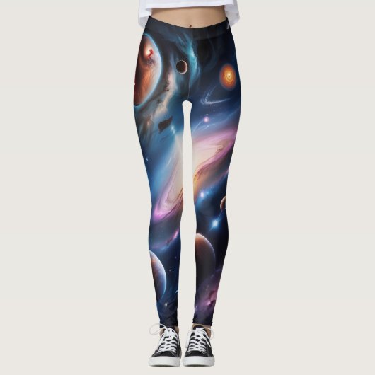 Leggings Le monde des planètes et des étoiles (Devant)