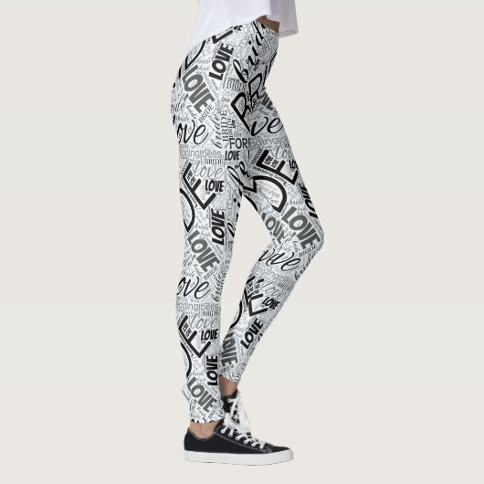 Leggings Le mot de mariée Cloud noir ID253 (Droite)