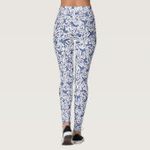 Leggings Le motif bleu d'oiseaux de ronflement de Delft (Dos)