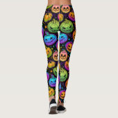 Leggings Le Motif Citrouille d'Halloween brillant et multic (Dos)