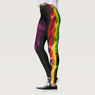 Leggings Le panache d'énergie arc-en-ciel de SlipperyJoe a
