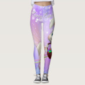 Leggings Le panier heureux de lapin de Pâques Eggs des (Devant)