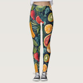 Leggings Le paradis tropical vif : Conception de fruits exo (Devant)