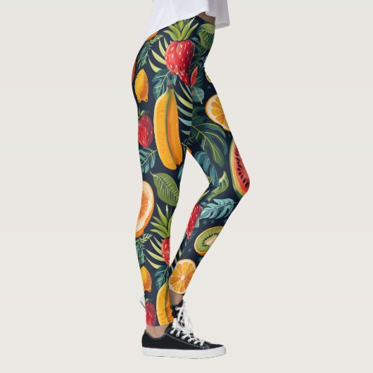 Leggings Le paradis tropical vif : Conception de fruits exo (Droite)