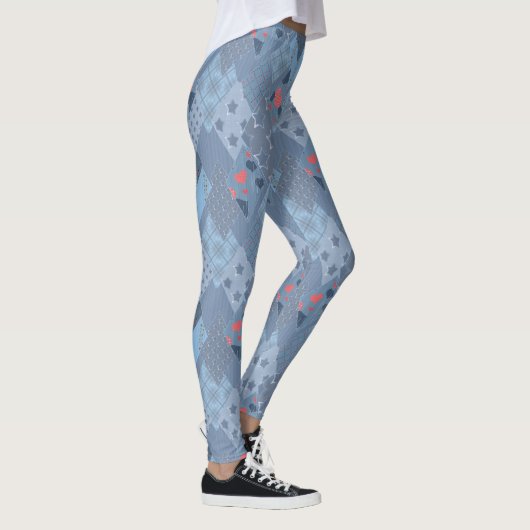 Leggings Le patchwork bleu vif (Droite)
