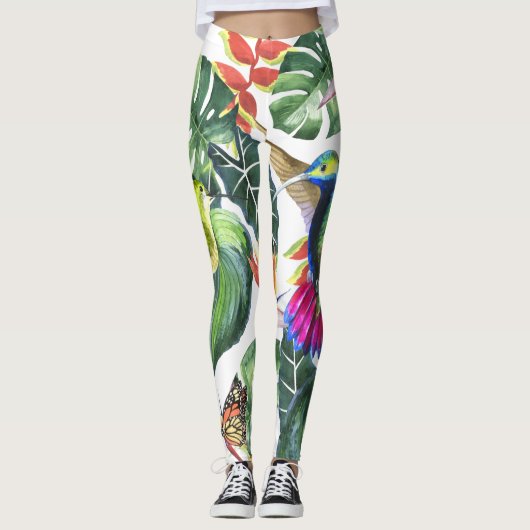 Leggings Le perroquet et le colibri (Devant)
