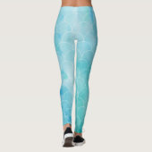 Leggings Le petit yoga de sirène halète l'eau bleue (Dos)