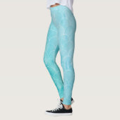 Leggings Le petit yoga de sirène halète l'eau bleue (Gauche)