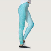 Leggings Le petit yoga de sirène halète l'eau bleue (Droite)