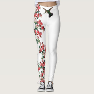 Leggings Le pois doux d'oiseau de colibri fleurit des