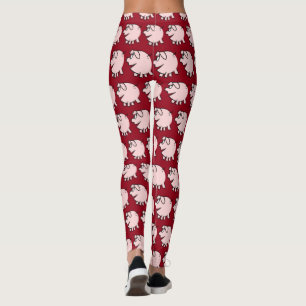 Leggings Le porc drôle d'illustration de 3 bandes dessinées